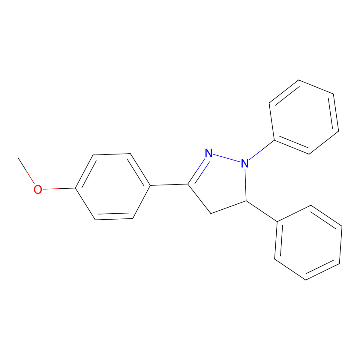 3-(4-methoxyphenyl)-1,5-diphenyl-4,5-dihydro-1H-pyrazole molecular structure, CAS 1450-62-0