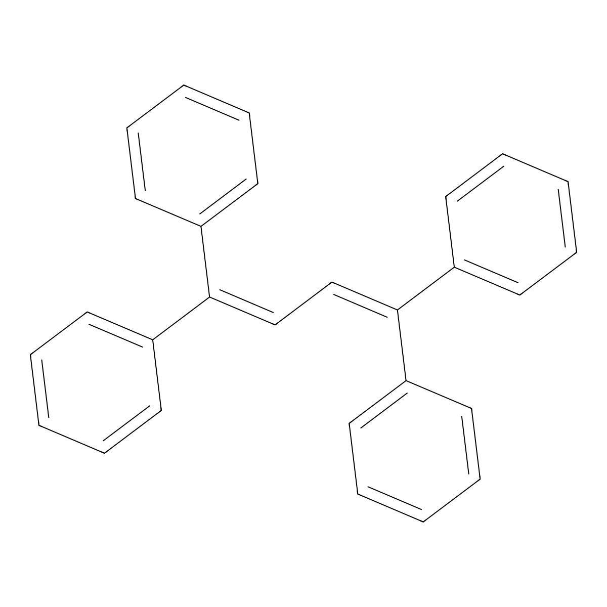 Benzene, 1,1',1'',1'''-(1,3-butadiene-1,4-diylidene)tetrakis- molecular structure, CAS 1450-63-1