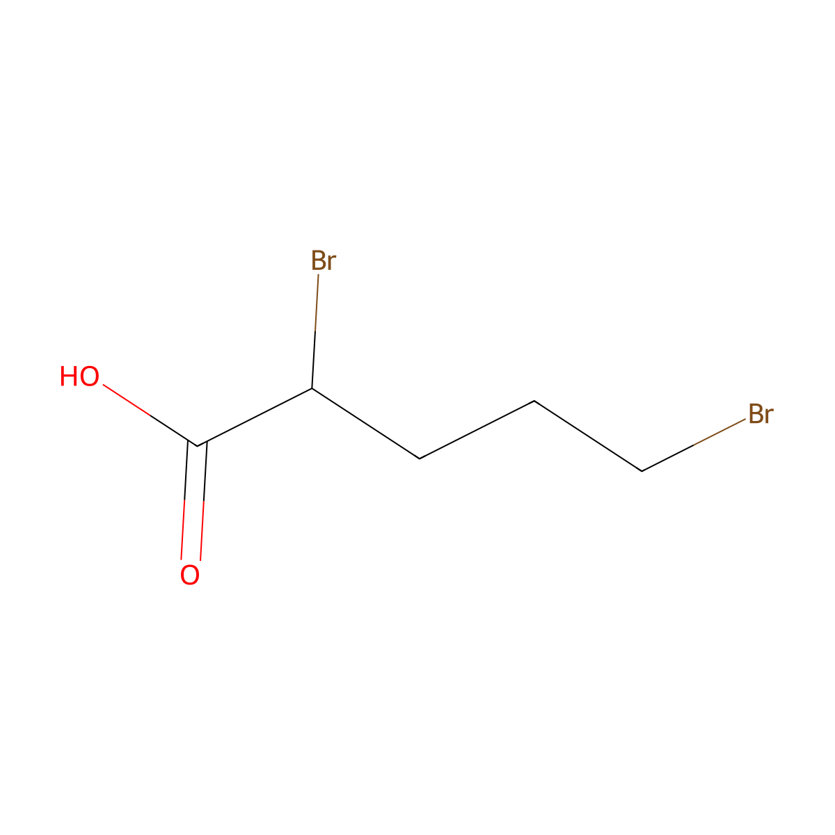 2,5-Dibromopentanoic acid molecular structure, CAS 1450-81-3
