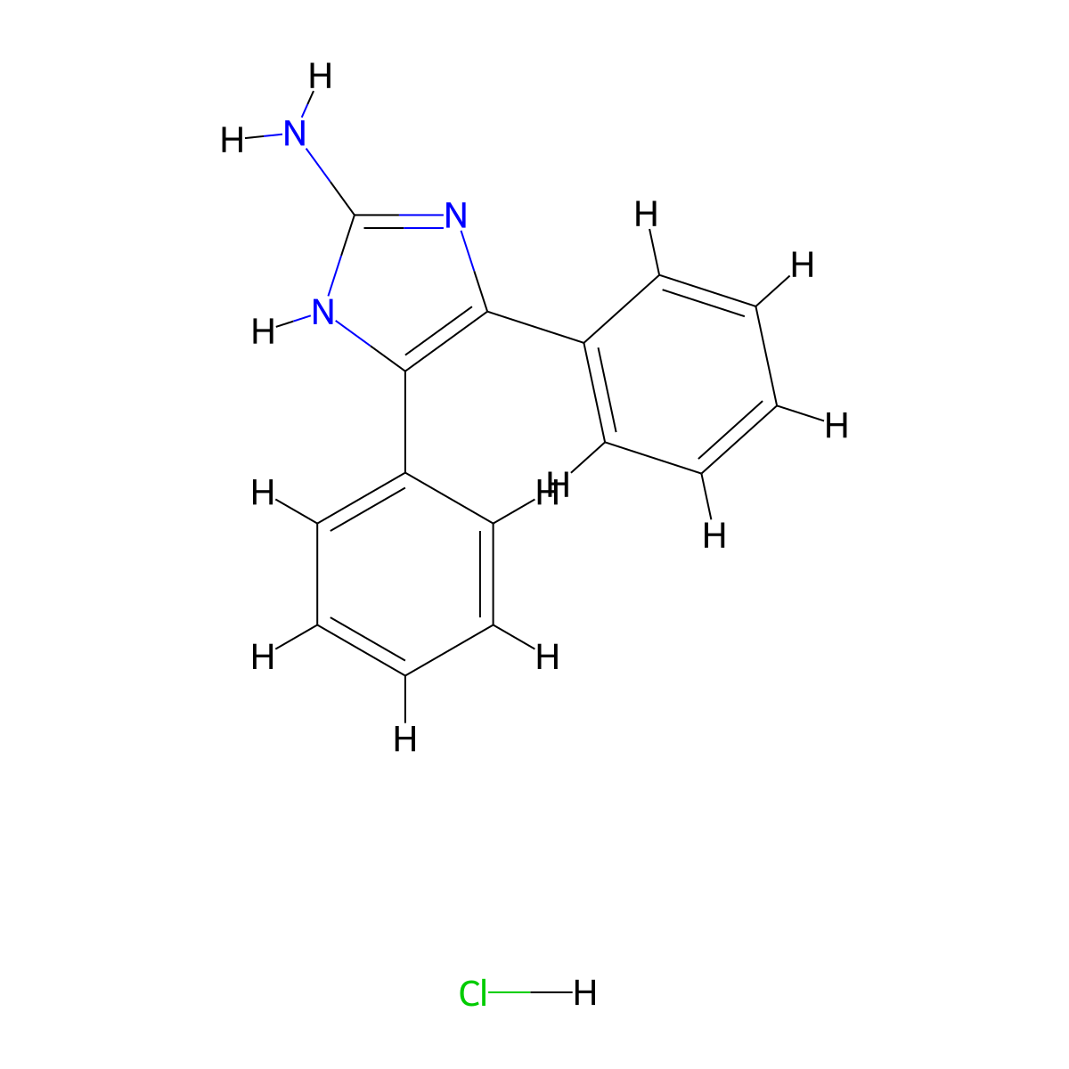 4,5-diphenyl-1H-imidazol-2-amine hydrochloride molecular structure, CAS 1450-96-0