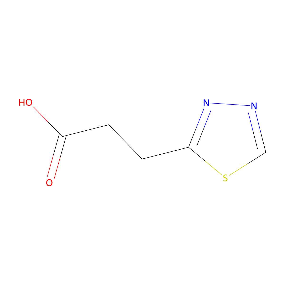 3-(1,3,4-Thiadiazol-2-yl)propanoic acid molecular structure, CAS 14501-20-3