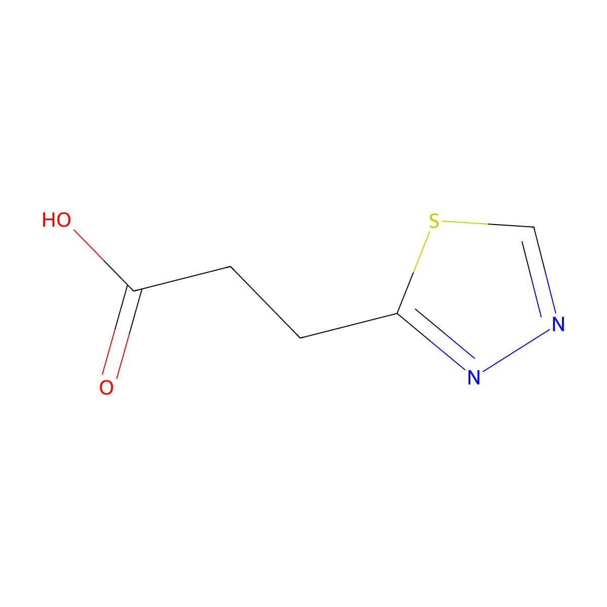 3-(1,3,4-Thiadiazol-2-yl)propanoic acid molecular structure, CAS 14501-20-3