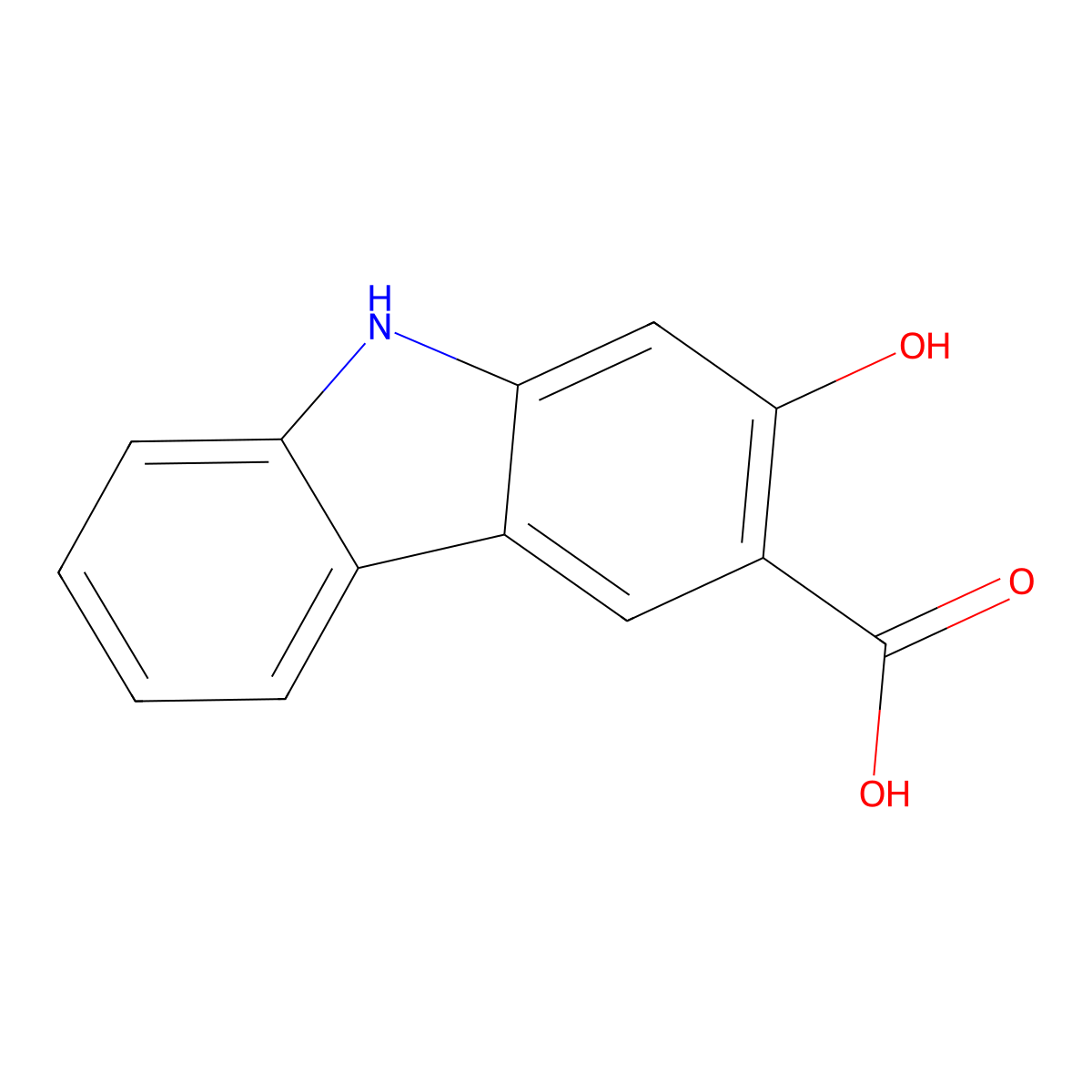 9H-Carbazole-3-carboxylic acid, 2-hydroxy- molecular structure, CAS 14501-64-5