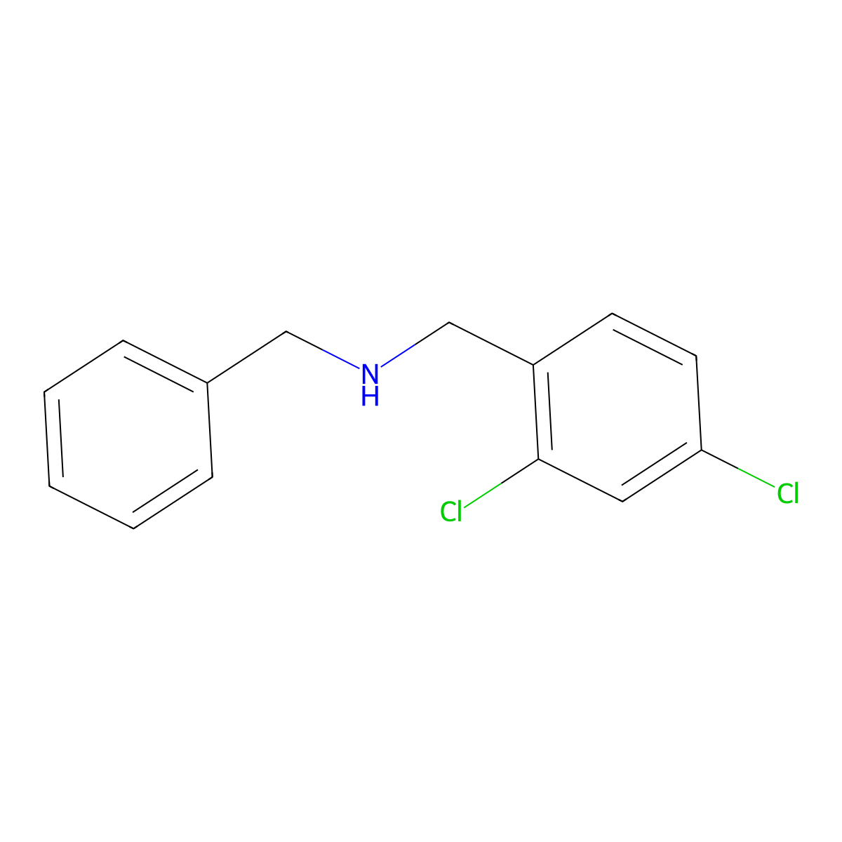 N-benzyl-1-(2,4-dichlorophenyl)methanamine molecular structure, CAS 14501-87-2