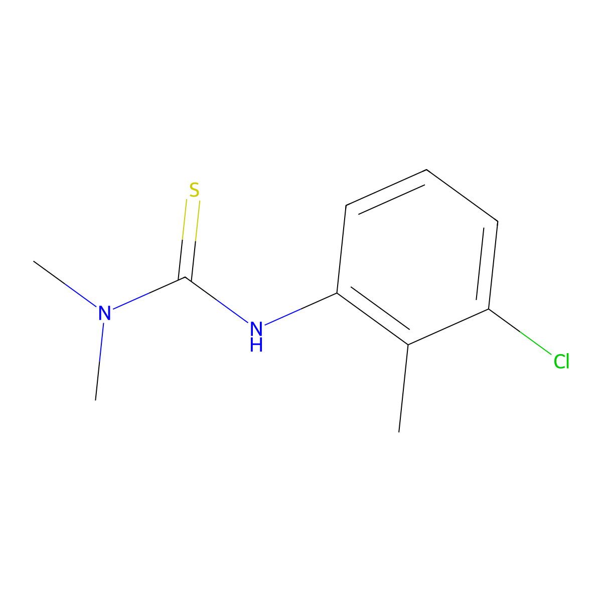 3-(3-Chloro-2-methylphenyl)-1,1-dimethylthiourea molecular structure, CAS 14501-92-9