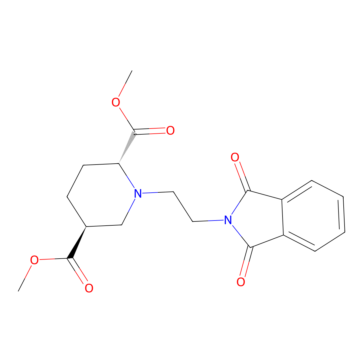 (2R,5S)-Dimethyl 1-(2-(1,3-dioxoisoindolin-2-yl)ethyl)piperidine-2,5-dicarboxylate molecular structure, CAS 145011-61-6