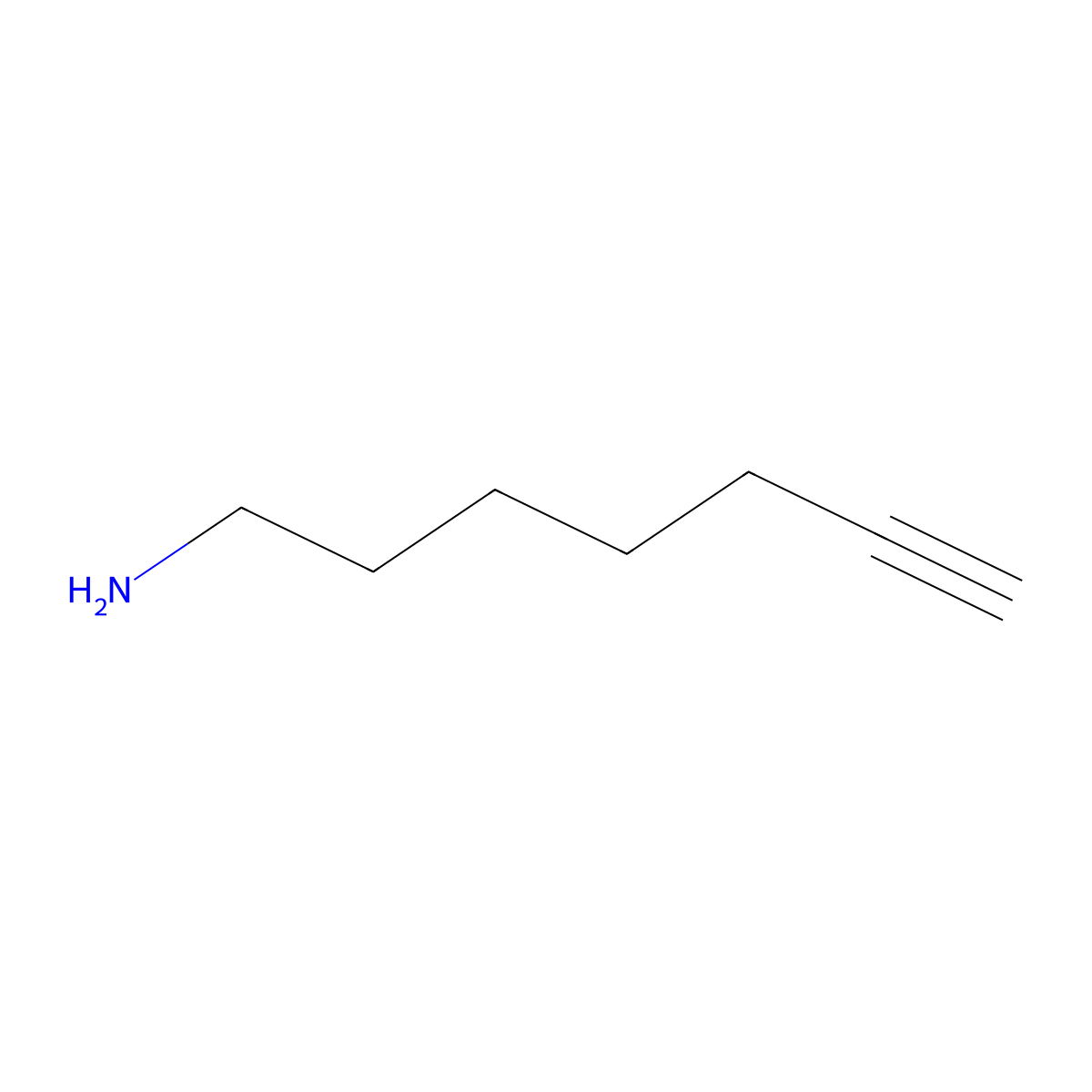 Hept-6-yn-1-amine molecular structure, CAS 14502-42-2