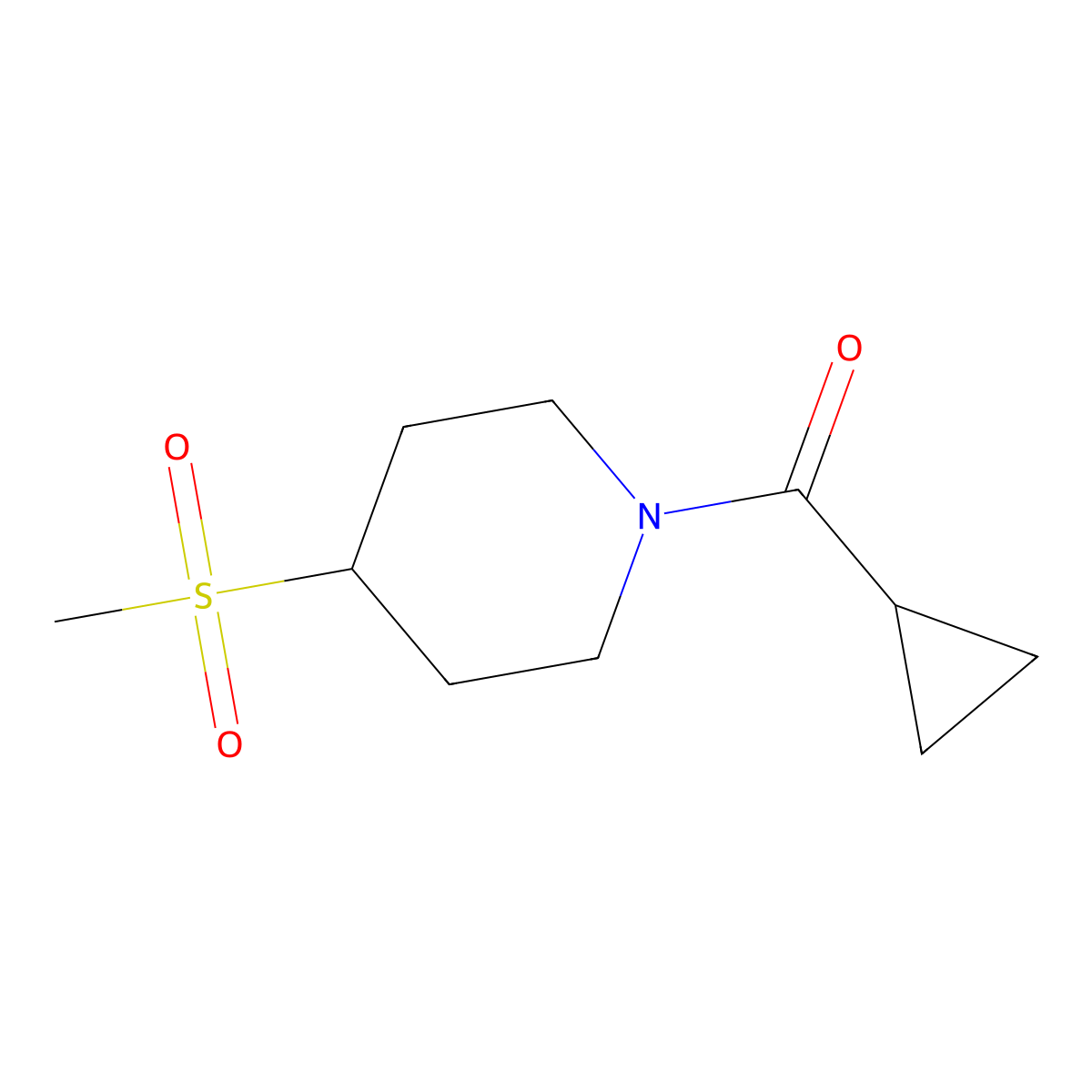 Methanone, cyclopropyl[4-(methylsulfonyl)-1-piperidinyl]- molecular structure, CAS 145021-94-9