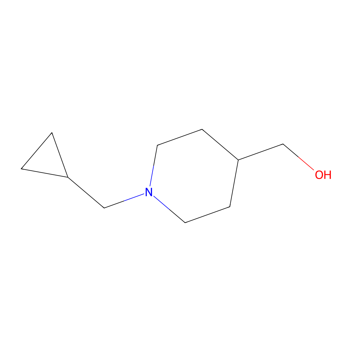[1-(Cyclopropylmethyl)piperidin-4-yl]methanol molecular structure, CAS 145021-95-0