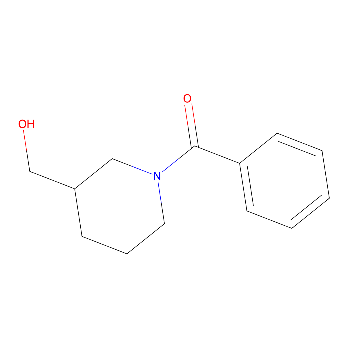 (1-Benzoylpiperidin-3-yl)methanol molecular structure, CAS 145021-99-4