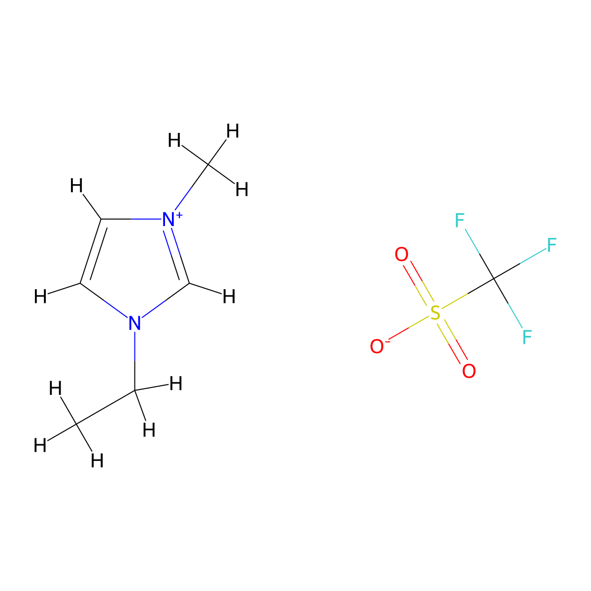 1-Ethyl-3-methylimidazolium trifluoromethanesulfonate molecular structure, CAS 145022-44-2