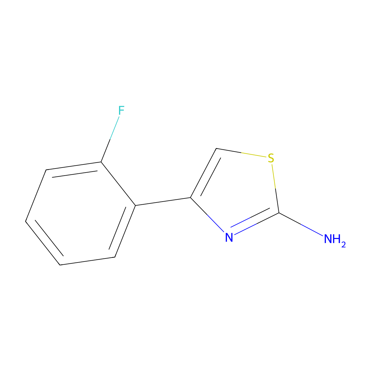 4-(2-Fluorophenyl)-1,3-thiazol-2-amine molecular structure, CAS 145029-82-9