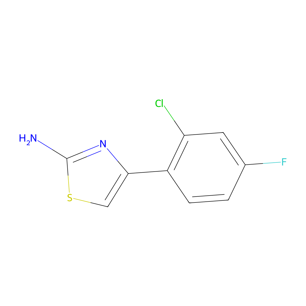 4-(2-Chloro-4-fluorophenyl)-2-thiazolamine molecular structure, CAS 145029-84-1