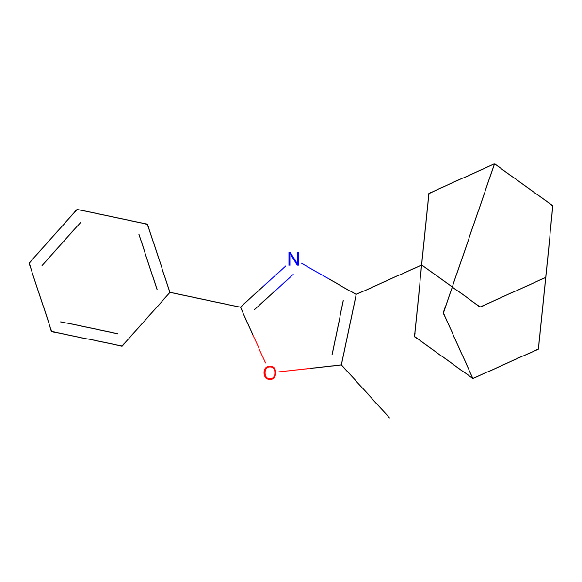 4-(1-Adamantyl)-5-methyl-2-phenyl-1,3-oxazole molecular structure, CAS 145031-83-0