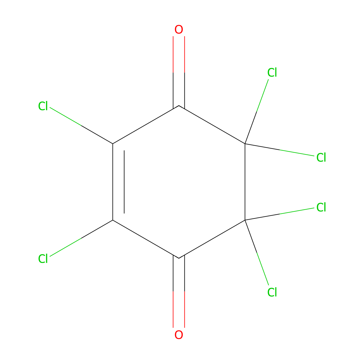 2,3,5,5,6,6-Hexachlorocyclohex-2-ene-1,4-dione molecular structure, CAS 14504-09-7