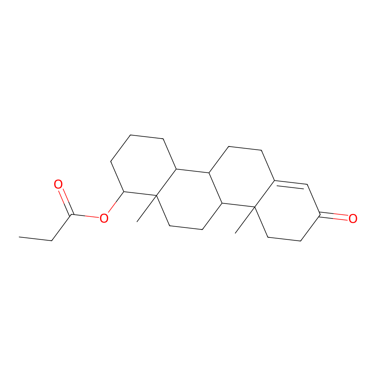 17abeta-Hydroxy-D-homoandrost-4-en-3-one propionate molecular structure, CAS 14504-92-8