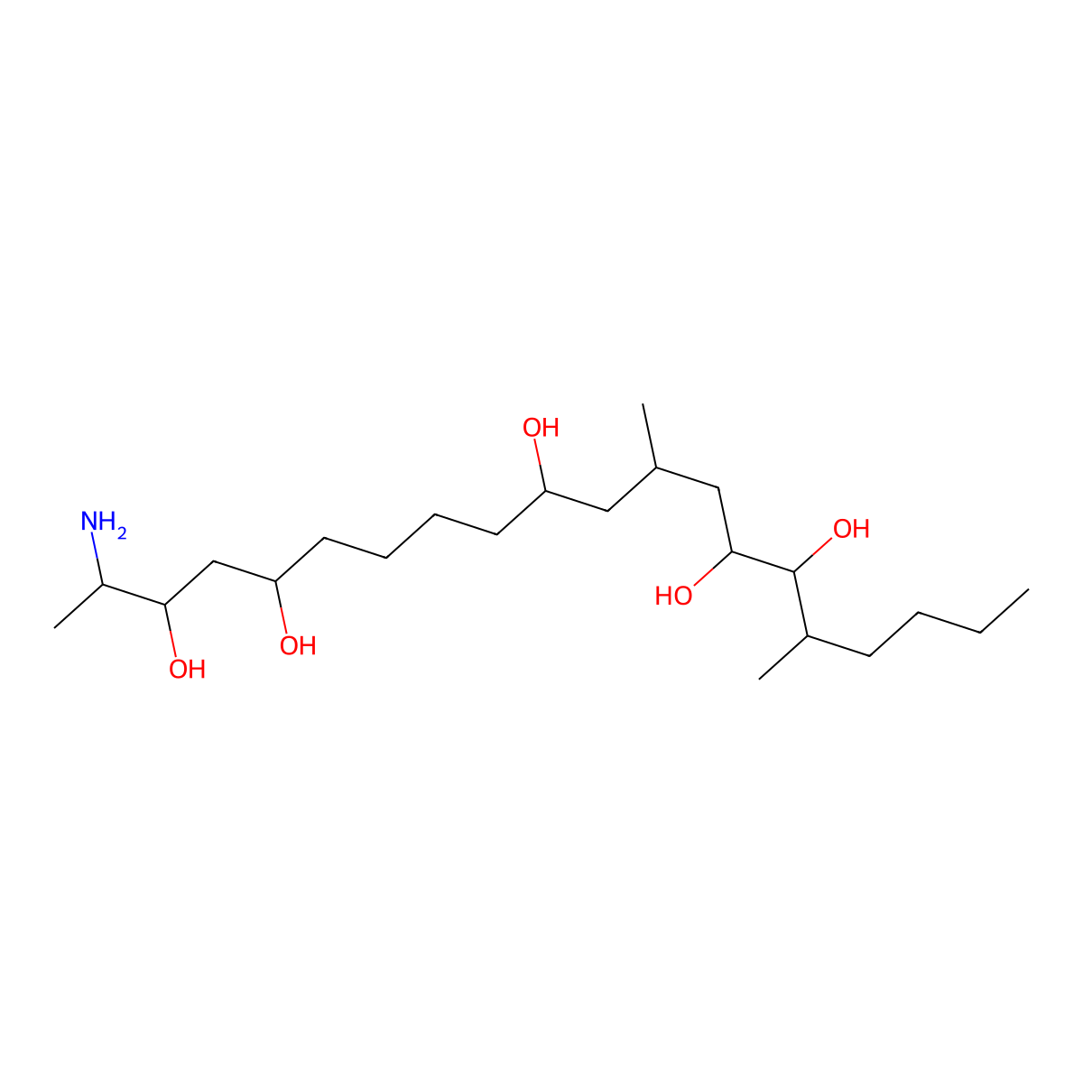 (2S,3S,5R,10S,12R,14R,15S,16S)-2-amino-12,16-dimethylicosane-3,5,10,14,15-pentol molecular structure, CAS 145040-09-1