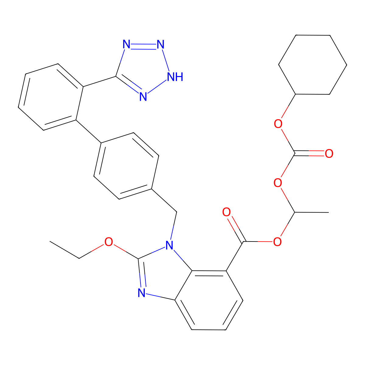 Candesartan Cilexetil molecular structure, CAS 145040-37-5