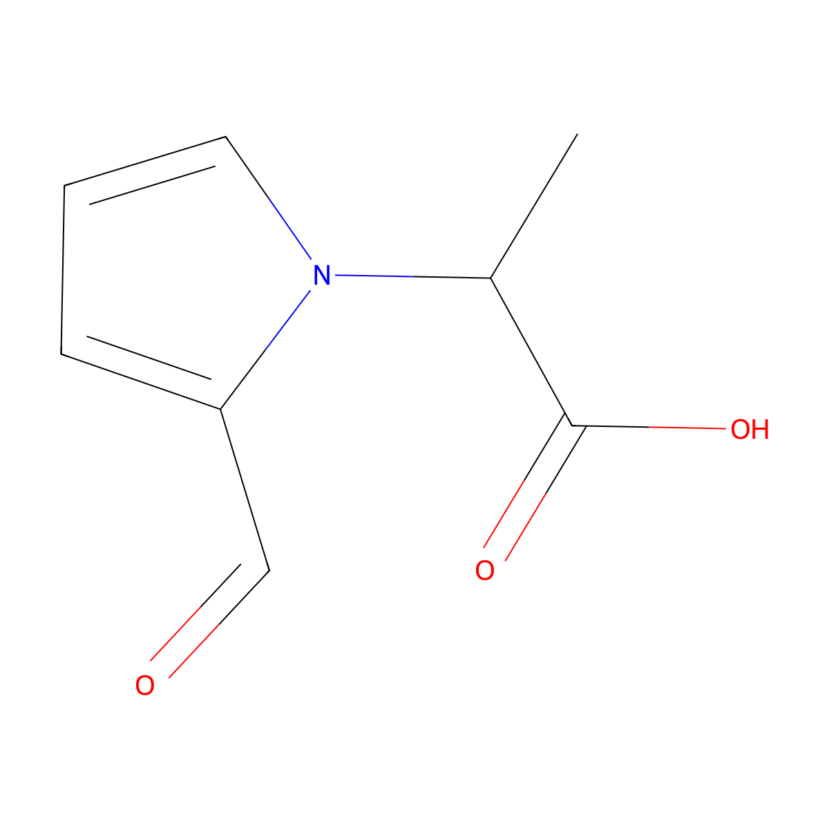 (2S)-2-(2-Formyl-1H-pyrrol-1-YL)propanoic acid molecular structure, CAS 145041-24-3
