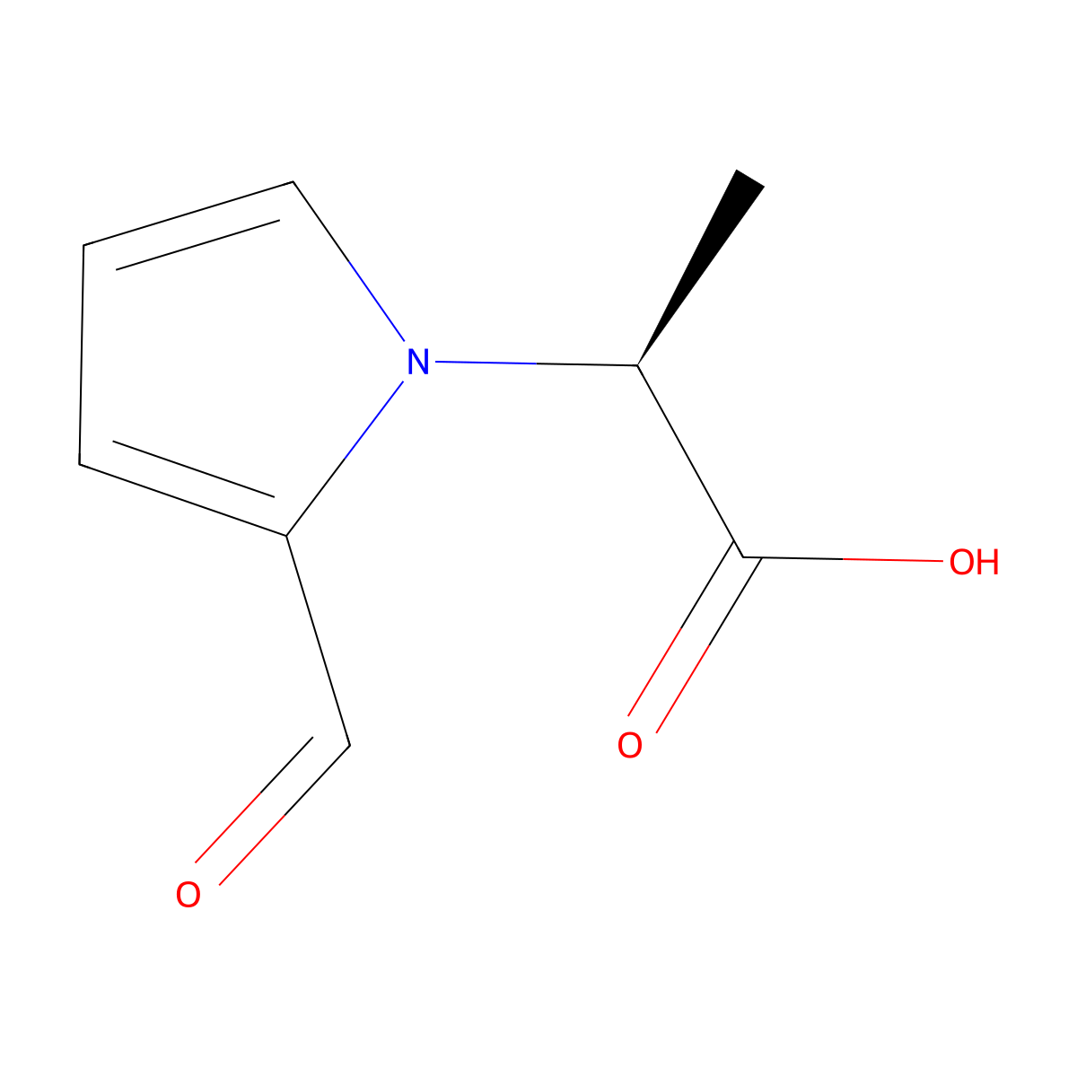 (2S)-2-(2-Formyl-1H-pyrrol-1-YL)propanoic acid molecular structure, CAS 145041-24-3