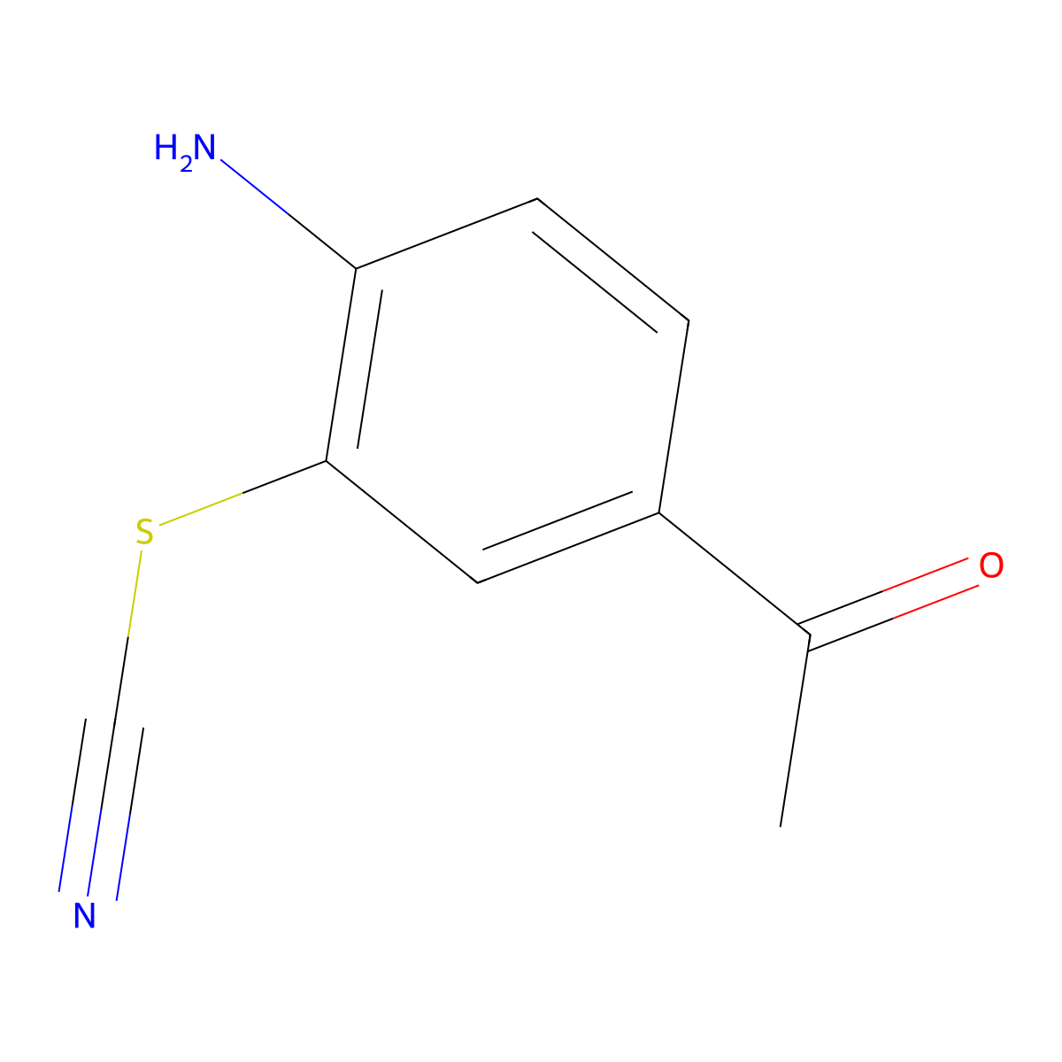 5-Acetyl-2-aminophenyl thiocyanate molecular structure, CAS 14505-89-6