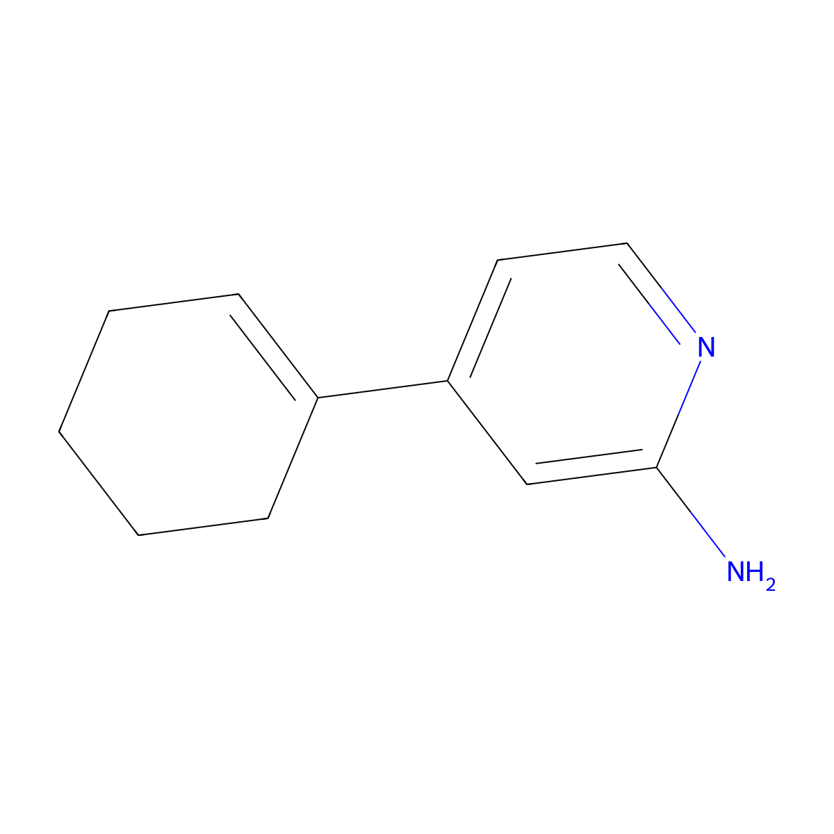4-Cyclohex-1-en-1-ylpyridin-2-amine molecular structure, CAS 1450596-93-6