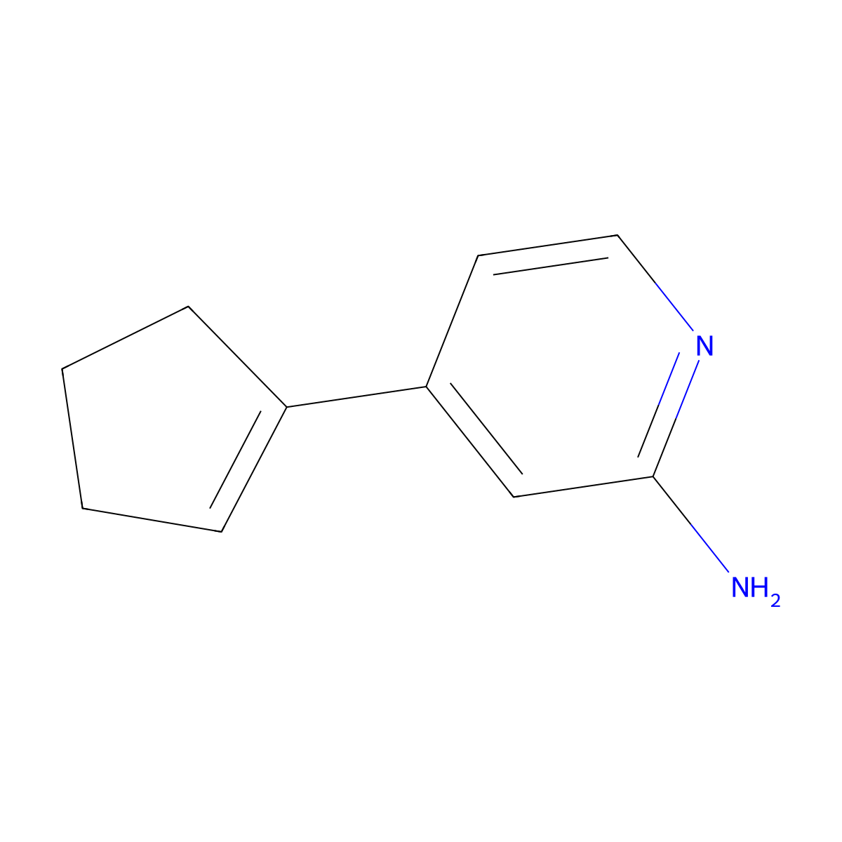 4-Cyclopent-1-en-1-ylpyridine-2-amine molecular structure, CAS 1450596-96-9