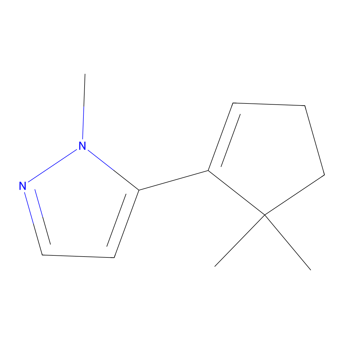 5-(5,5-Dimethylcyclopenten-1-yl)-1-methylpyrazole molecular structure, CAS 1450598-29-4