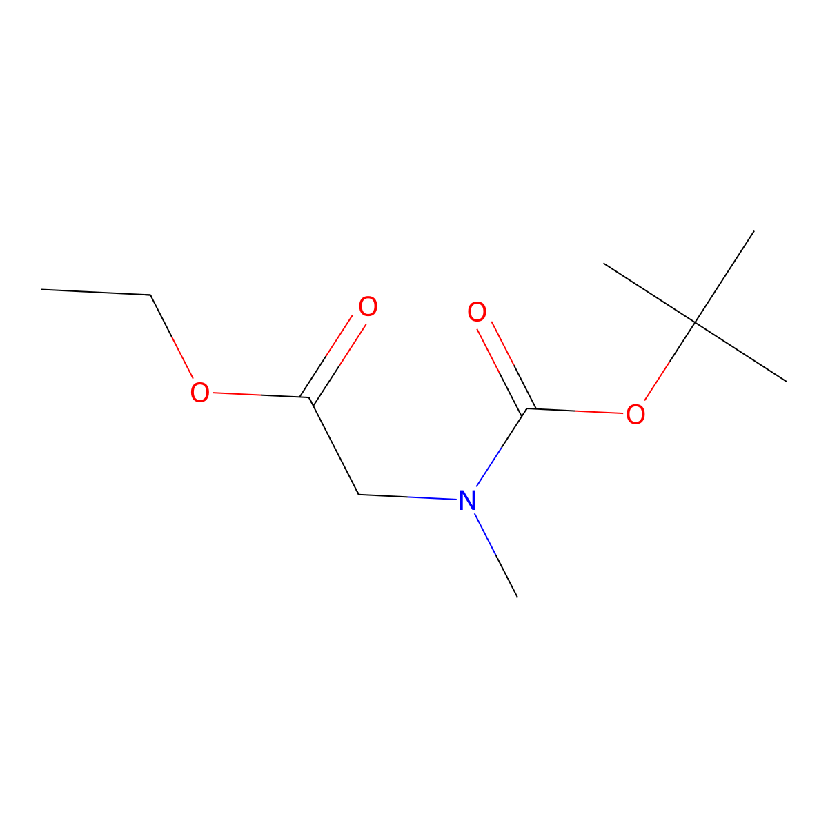 Ethyl N-(tert-butoxycarbonyl)-N-methylglycinate molecular structure, CAS 145060-76-0