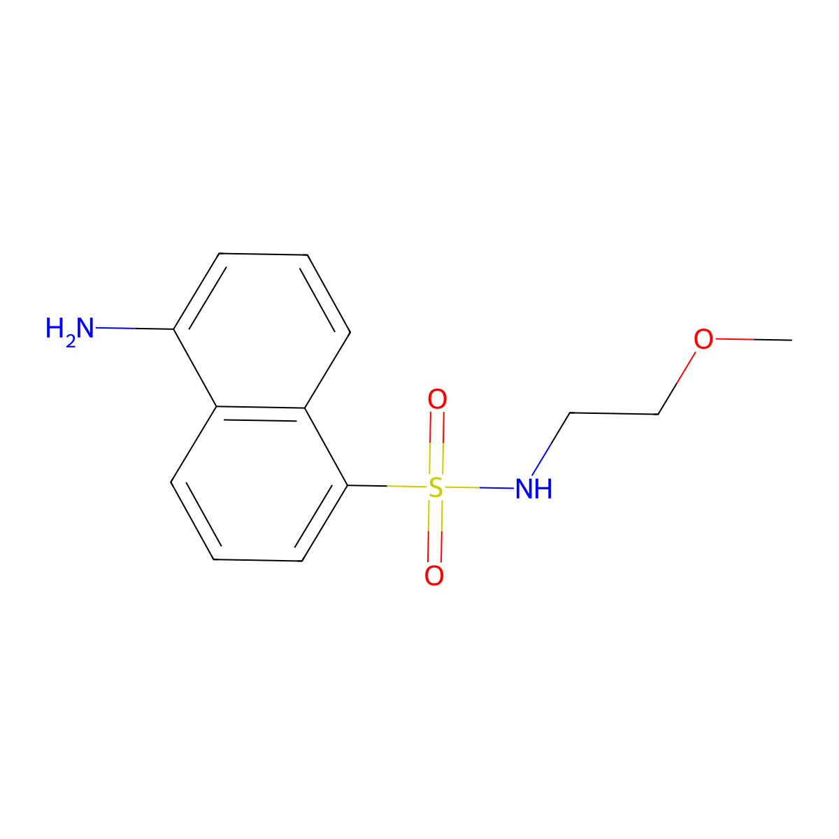 5-Amino-N-(2-methoxyethyl)naphthalene-1-sulfonamide molecular structure, CAS 145061-43-4