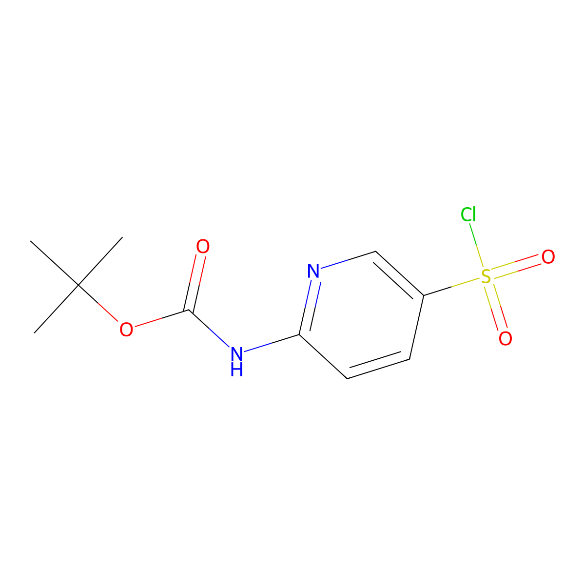 tert-butyl N-[5-(chlorosulfonyl)pyridin-2-yl]carbamate molecular structure, CAS 1450620-16-2