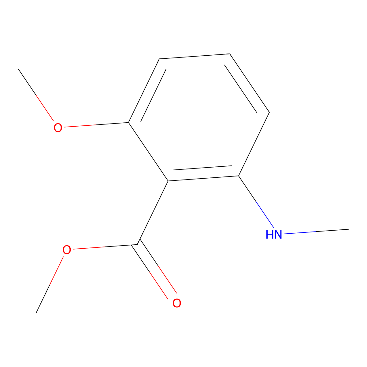 2-Methoxy-6-methylamino-benzoic acid methyl ester molecular structure, CAS 1450626-73-9