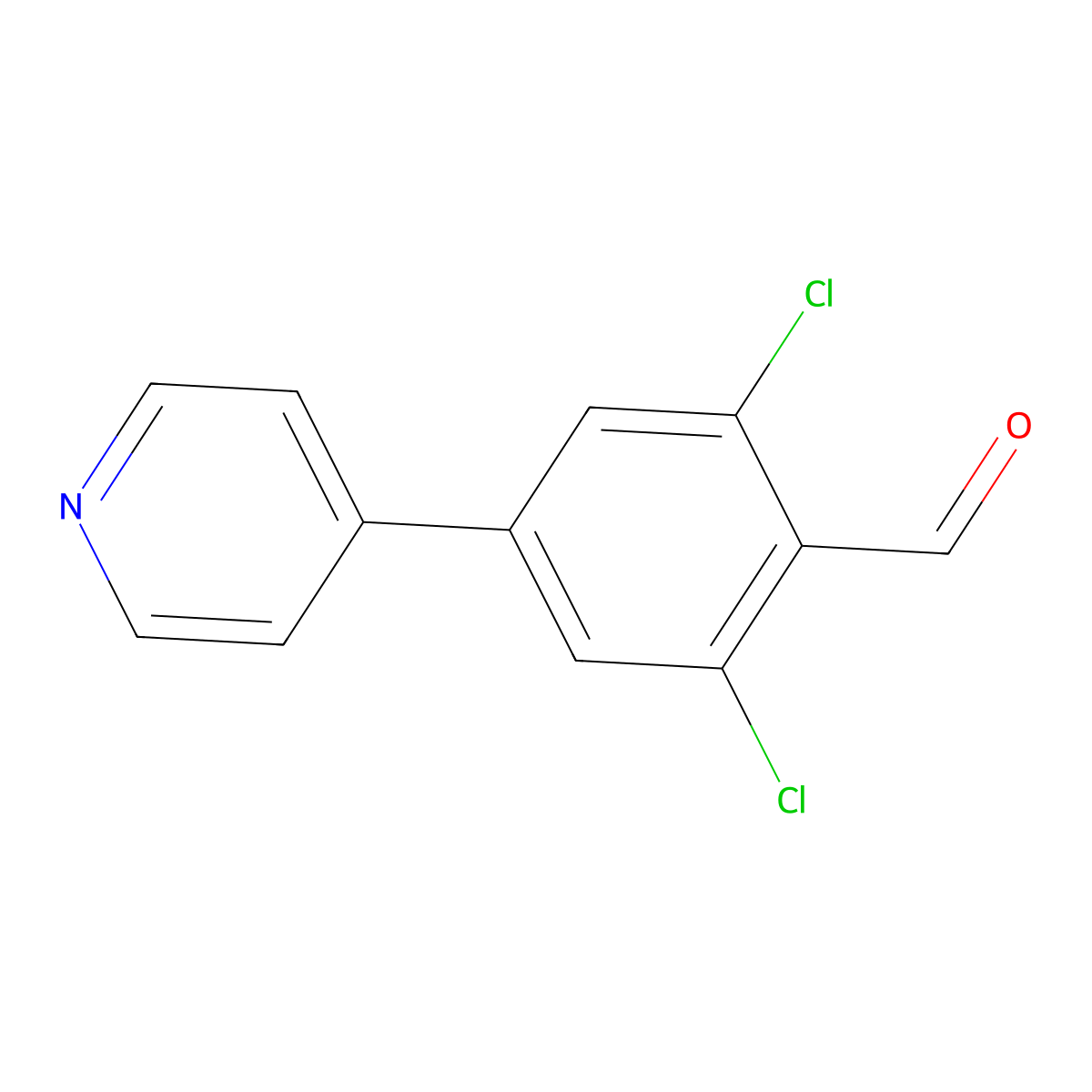 2,6-Dichloro-4-(pyridin-4-yl)benzaldehyde molecular structure, CAS 1450630-09-7