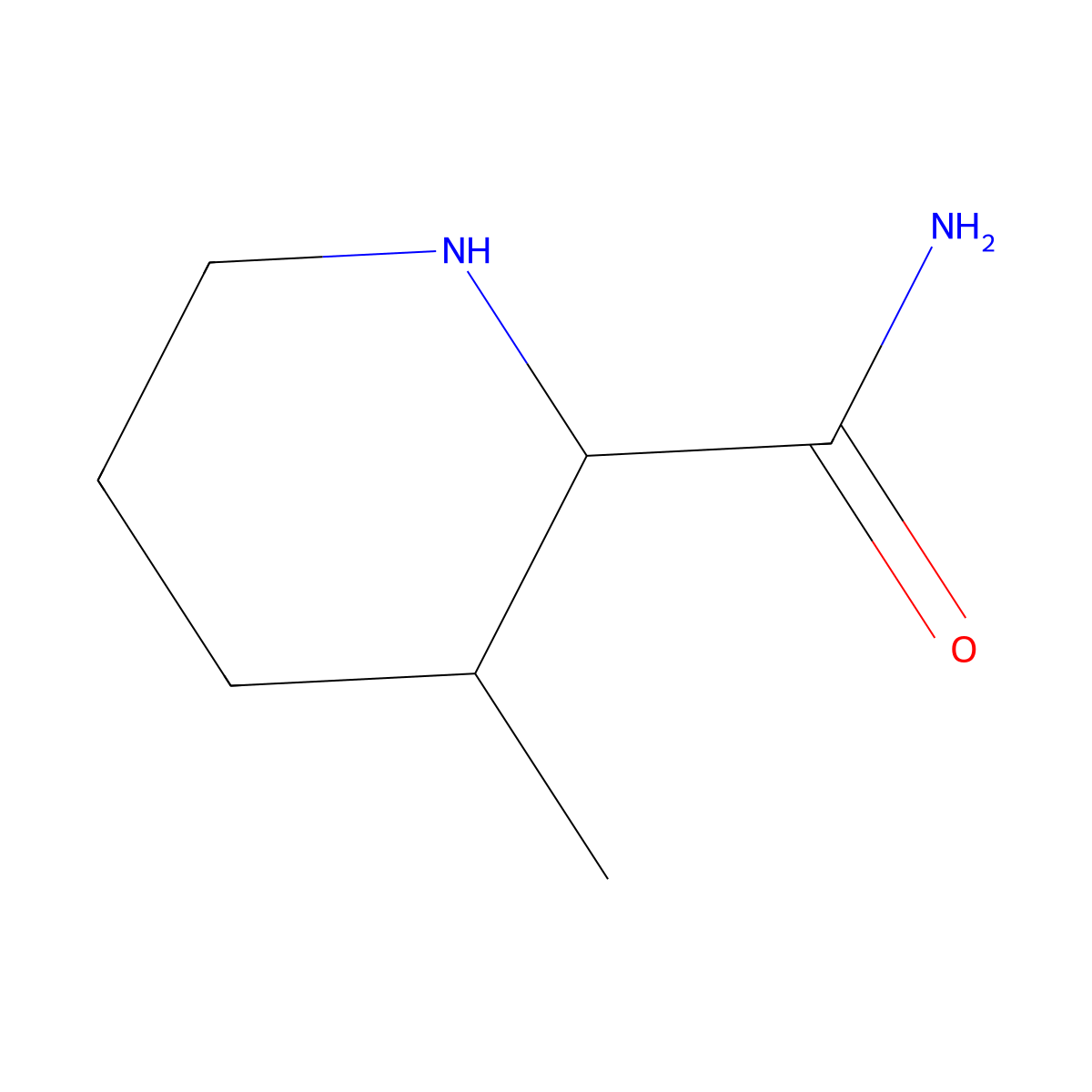 cis-3-Methylpiperidine-2-carboxamide molecular structure, CAS 1450633-71-2