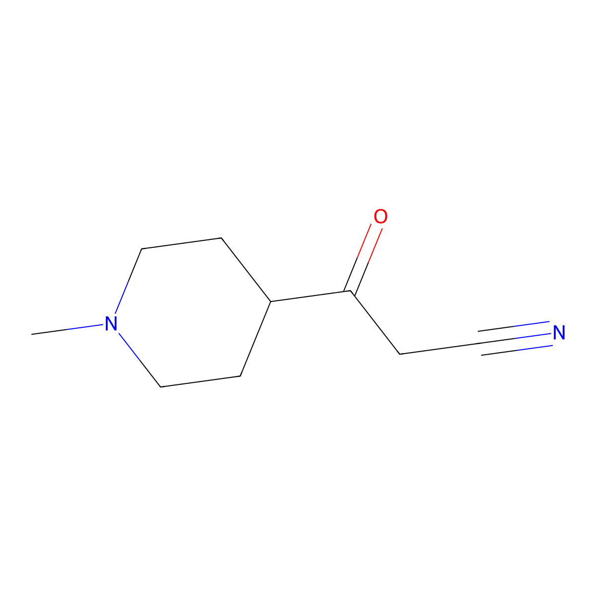 3-(1-Methyl-4-piperidyl)-3-oxopropanenitrile molecular structure, CAS 1450644-31-1