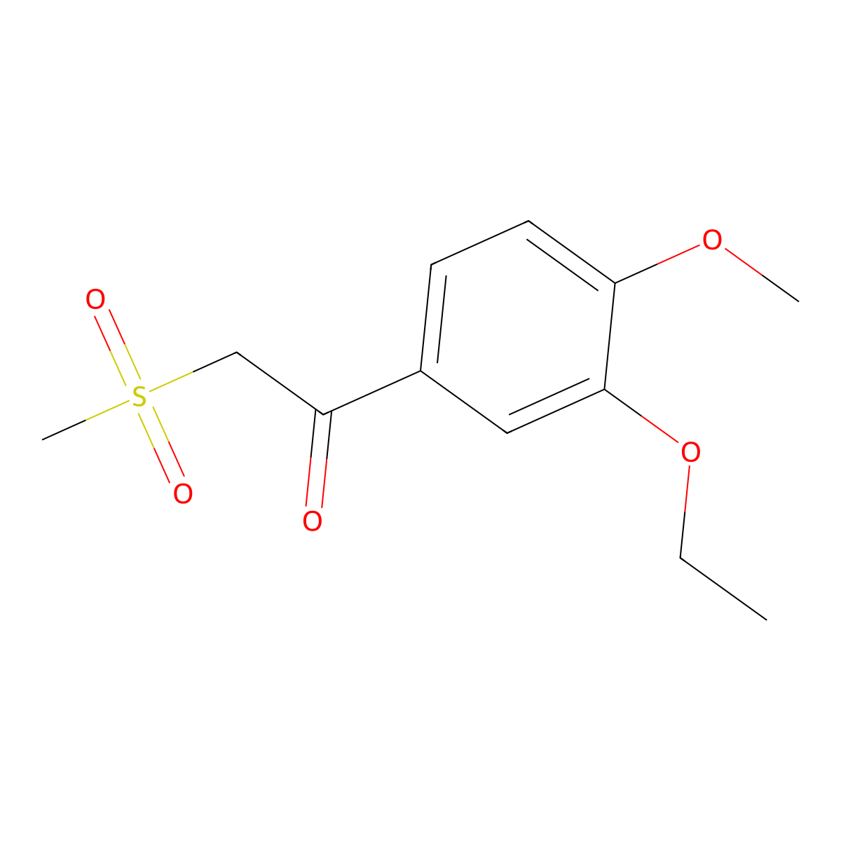 1-(3-Ethoxy-4-methoxyphenyl)-2-(methylsulfonyl)ethanone molecular structure, CAS 1450657-28-9