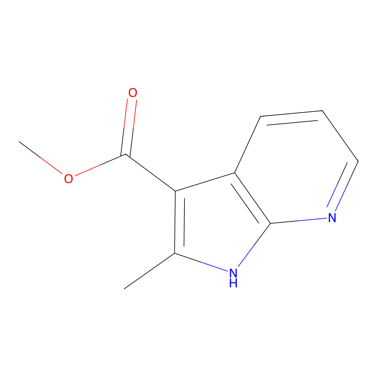Methyl 2-methyl-1H-pyrrolo[2,3-b]pyridine-3-carboxylate molecular structure, CAS 1450658-21-5