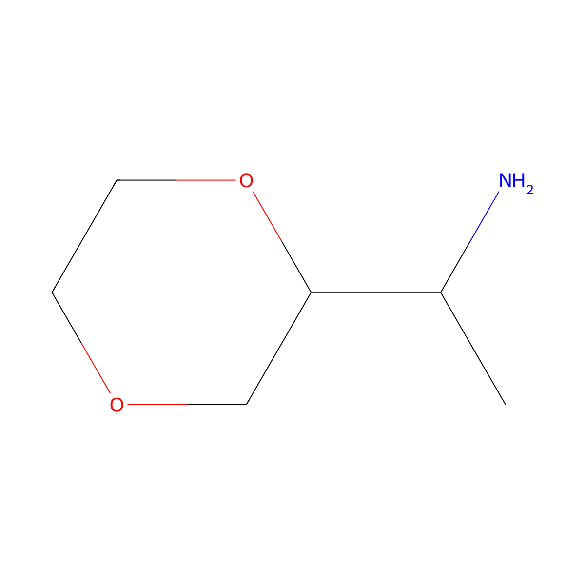 1-(1,4-Dioxan-2-yl)ethan-1-amine molecular structure, CAS 1450660-61-3