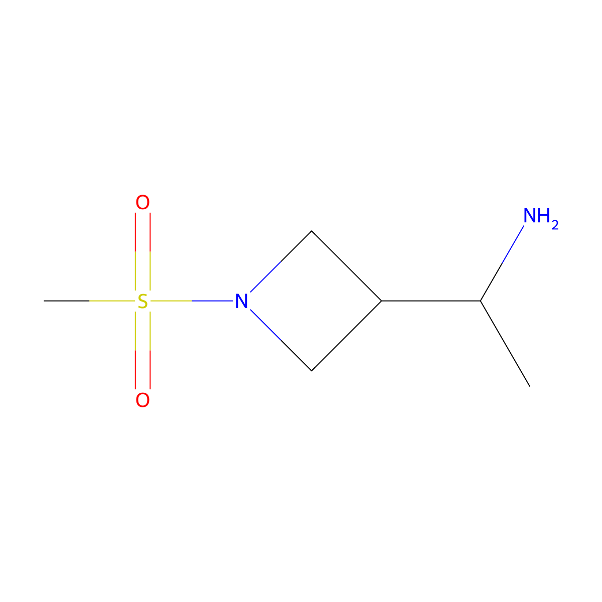 1-(1-(Methylsulfonyl)azetidin-3-yl)ethanamine molecular structure, CAS 1450660-64-6