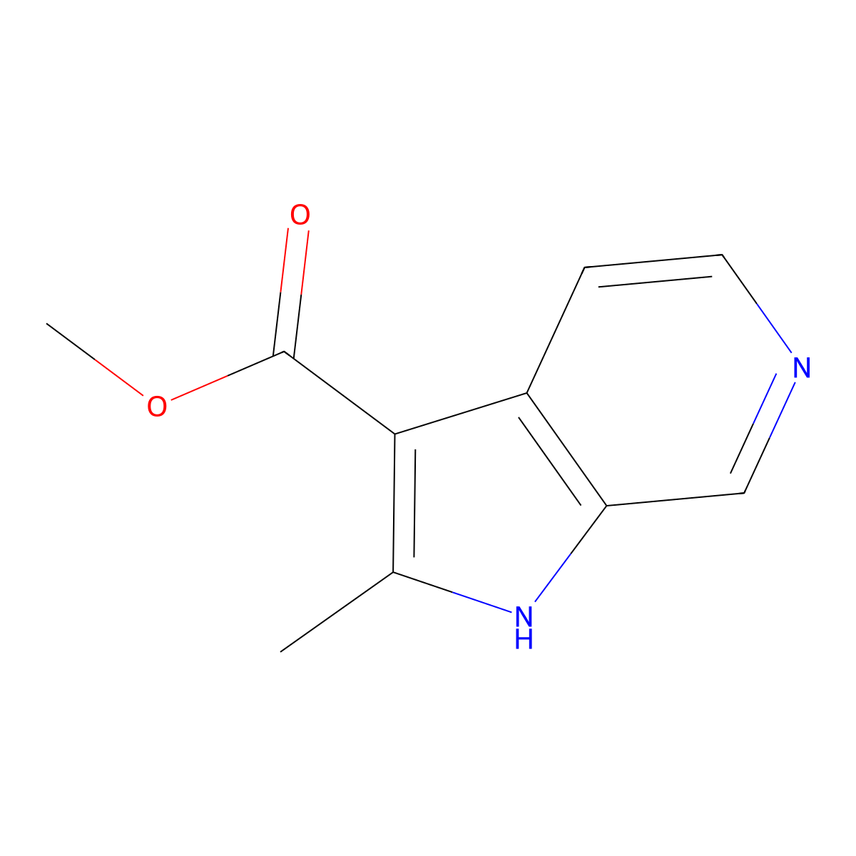 Methyl 2-methyl-1H-pyrrolo[2,3-c]pyridine-3-carboxylate molecular structure, CAS 1450662-01-7