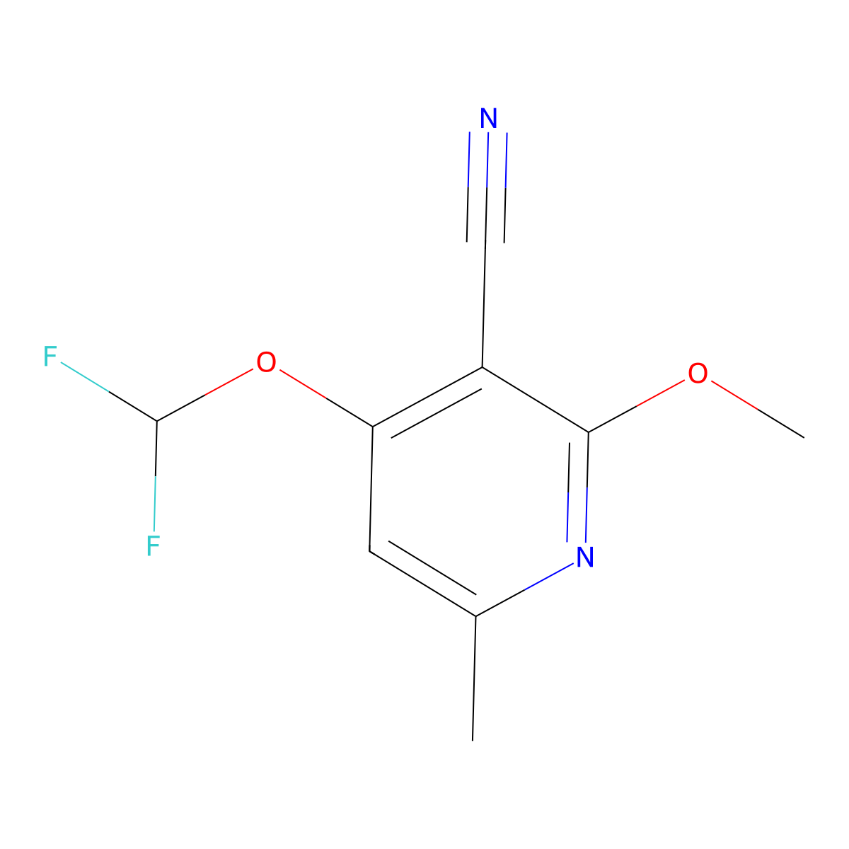 4-(Difluoromethoxy)-2-methoxy-6-methylpyridine-3-carbonitrile molecular structure, CAS 1450662-10-8