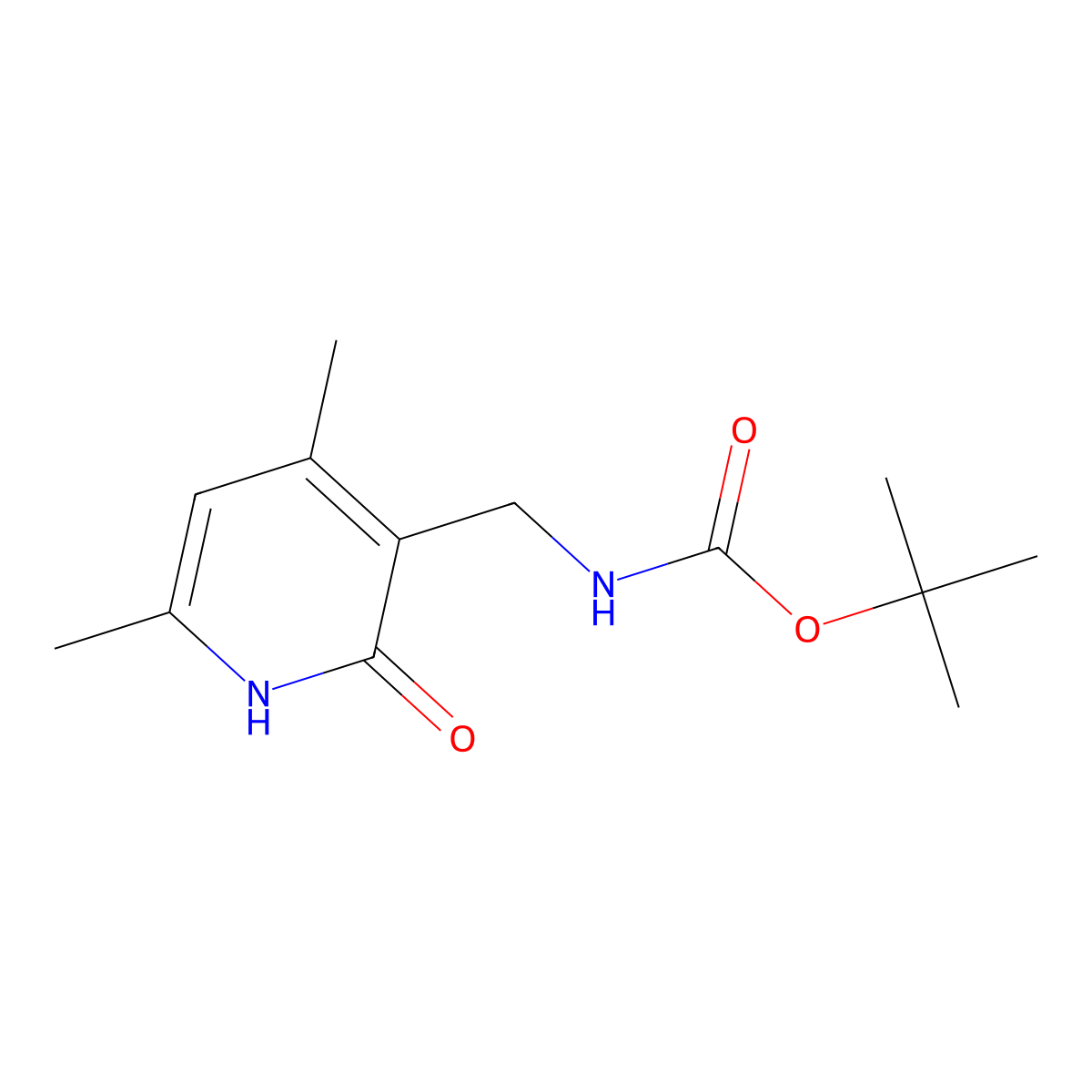 Tert-butyl ((4,6-dimethyl-2-oxo-1,2-dihydropyridin-3-yl)methyl)carbamate molecular structure, CAS 1450662-13-1