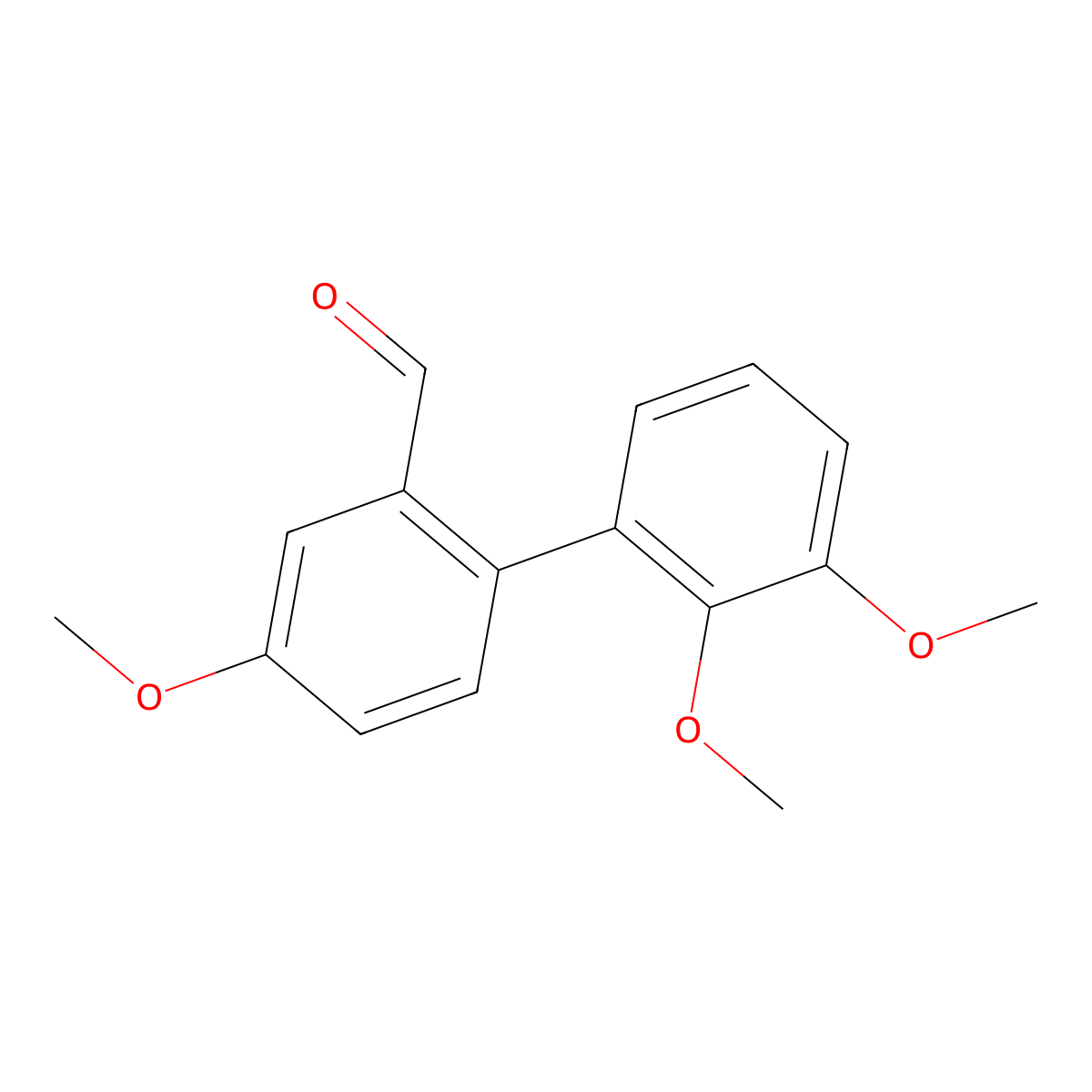 1,1'-Biphenyl, 6'-formyl-2,3,4'-trimethoxy- molecular structure, CAS 145068-43-5