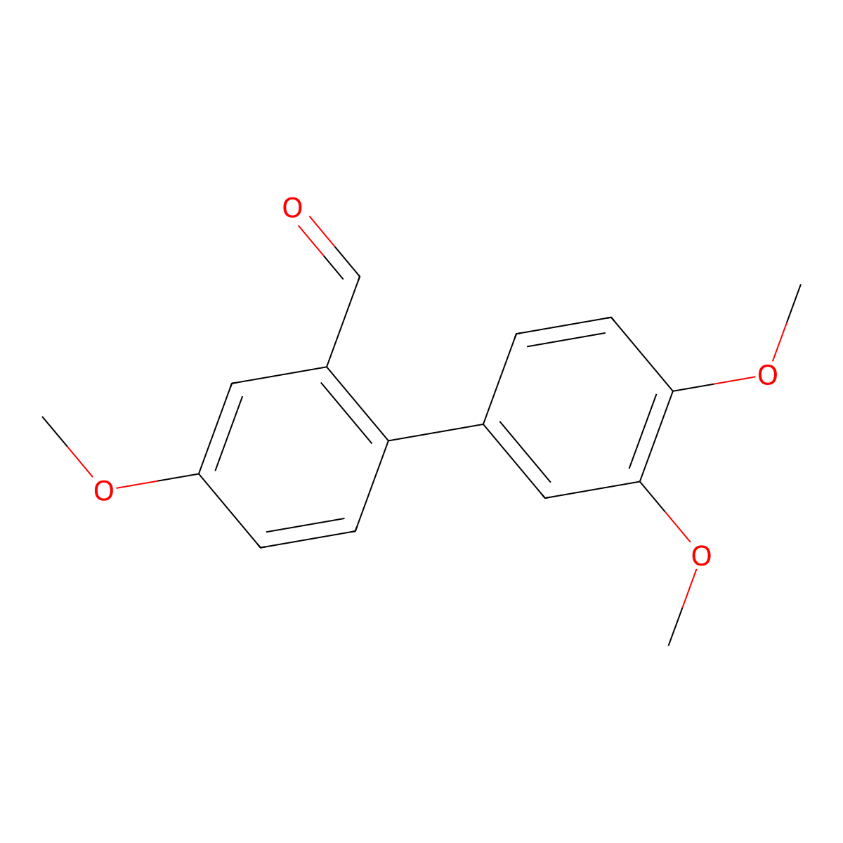 1,1'-Biphenyl-3,4,4'-trimethoxy-6'-formyl- molecular structure, CAS 145068-57-1