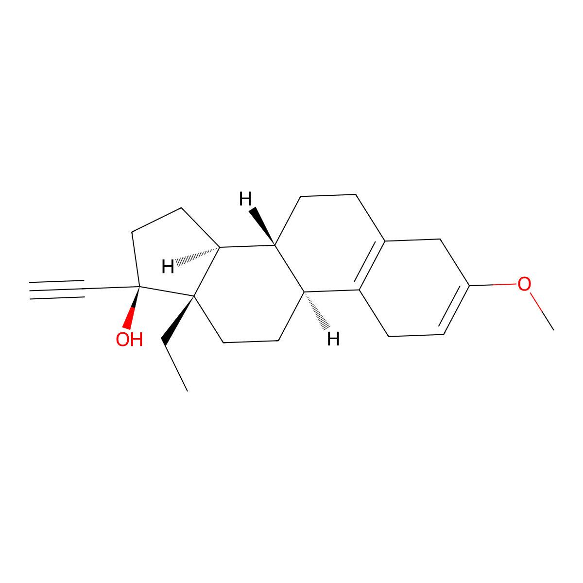 13-Ethyl-3-methoxy-18,19-dinorpregna-2,5(10)-dien-20-yn-17-ol, (17alpha)- molecular structure, CAS 14507-51-8