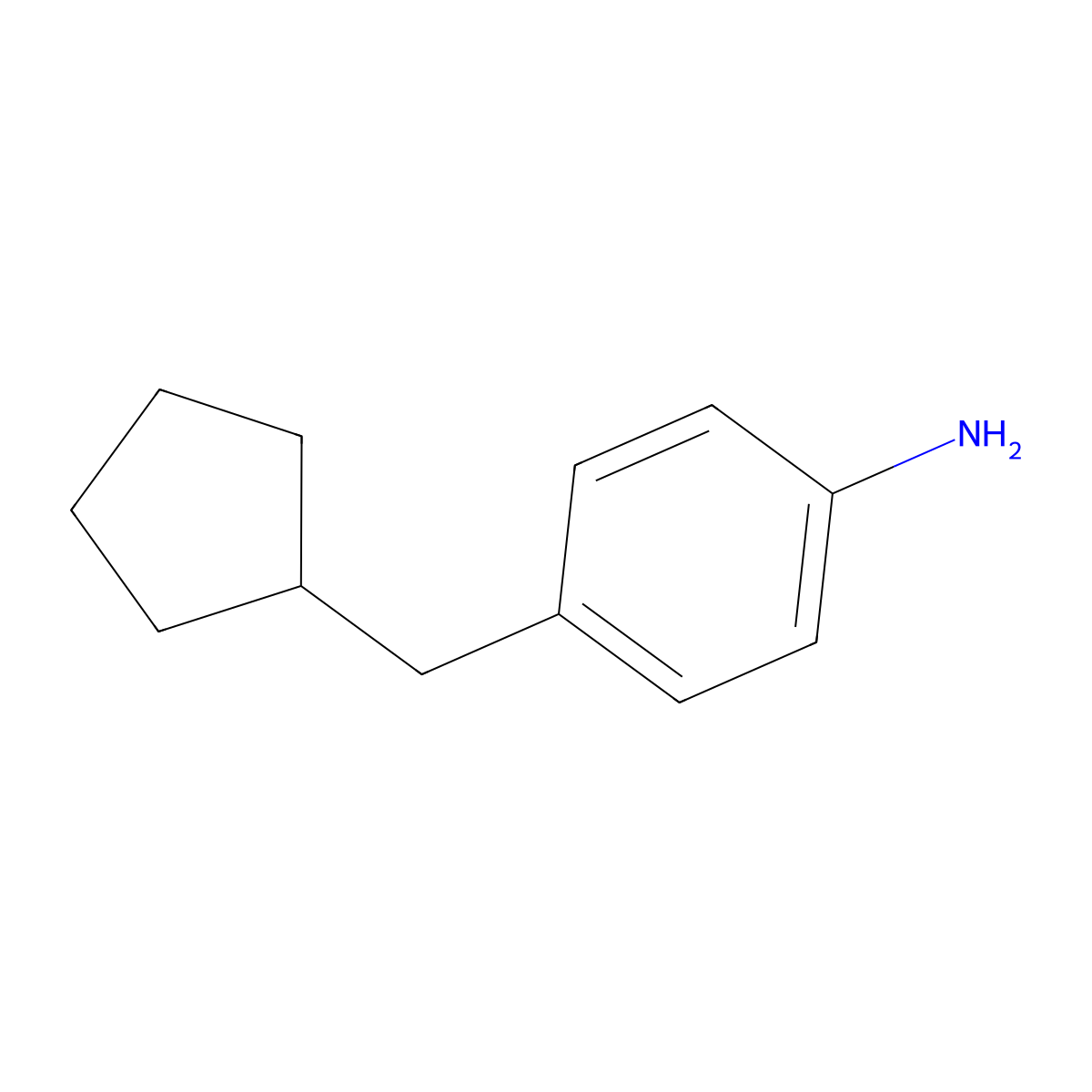 4-(Cyclopentylmethyl)aniline molecular structure, CAS 145071-72-3