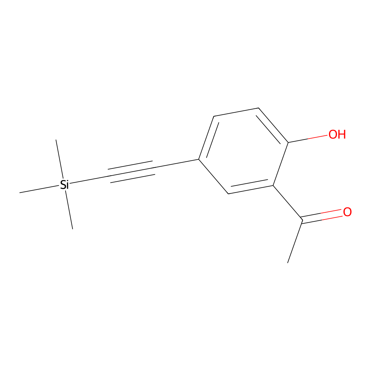 1-(2-Hydroxy-5-((trimethylsilyl)ethynyl)phenyl)ethan-1-one molecular structure, CAS 1450713-16-2