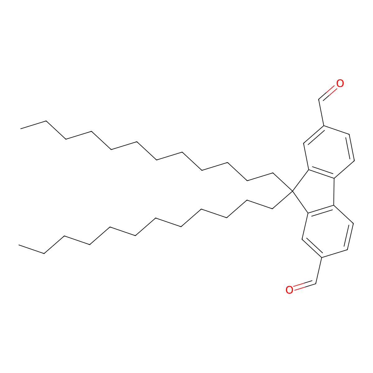 9,9-Didodecyl-9H-fluorene-2,7-dicarbaldehyde molecular structure, CAS 1450727-06-6