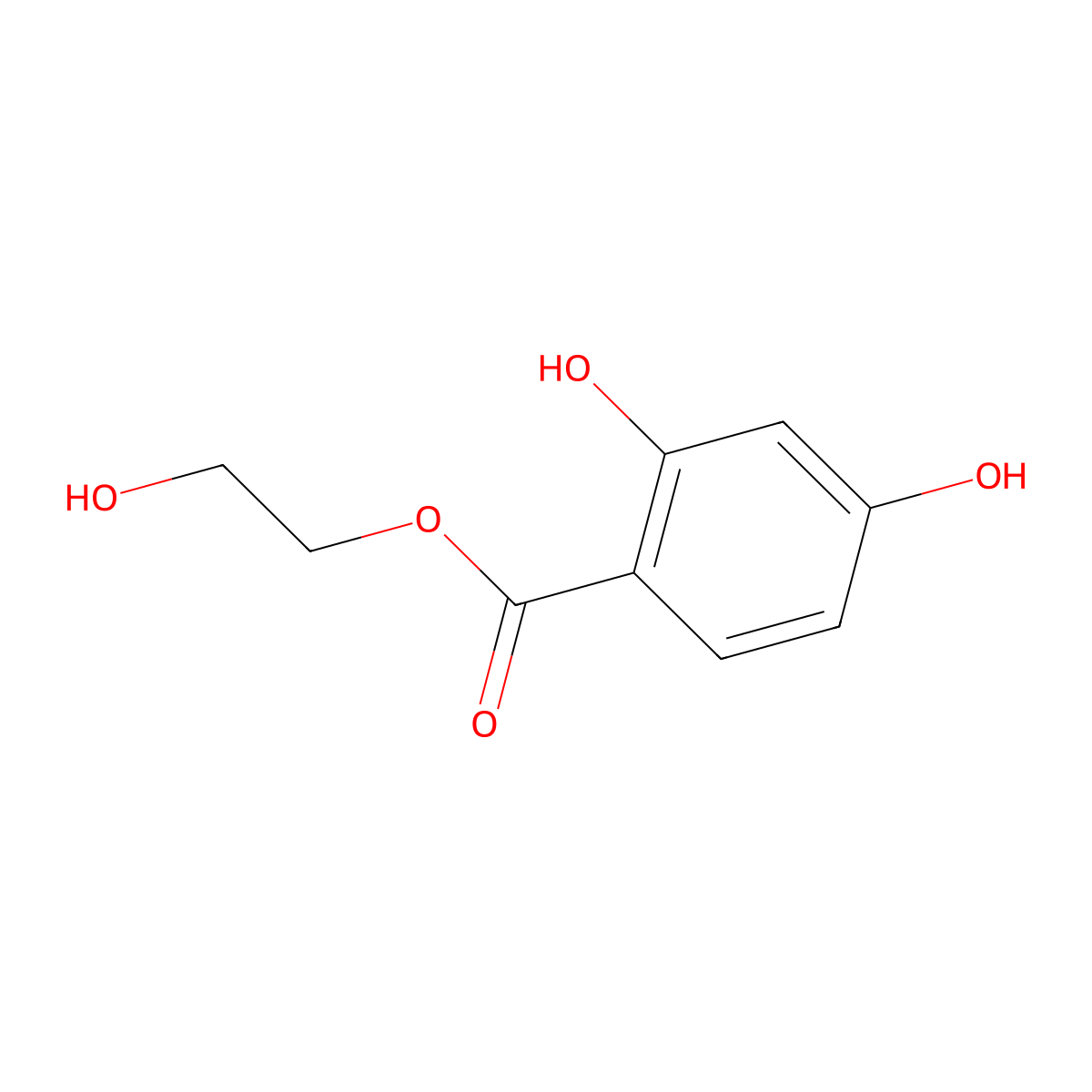 2-Hydroxyethyl 2,4-dihydroxybenzoate molecular structure, CAS 145073-32-1