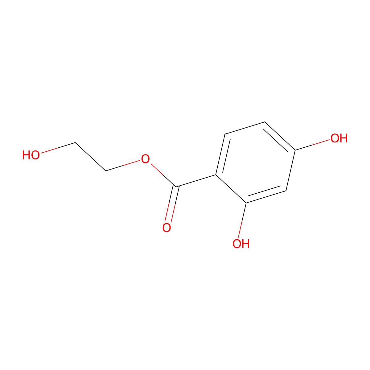 2-Hydroxyethyl 2,4-dihydroxybenzoate molecular structure, CAS 145073-32-1